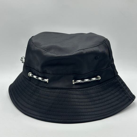 ANTHROPOLOGIE Nylon Sport Drawstring Bucket Hat Black